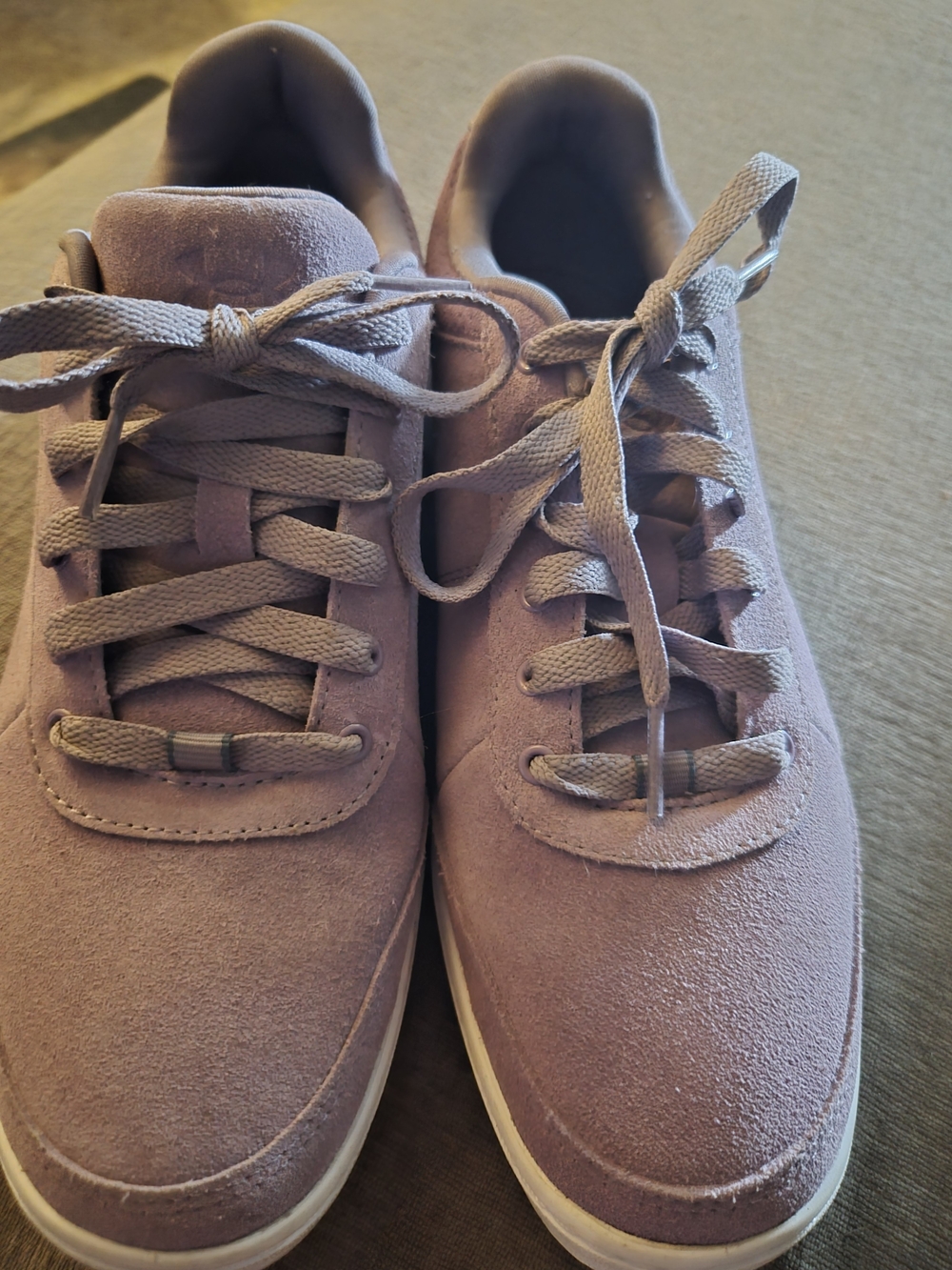Under Armour Womens Suede Lace-Up Sneakers in Mauve